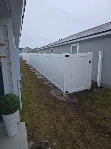 Vinyl fence installation