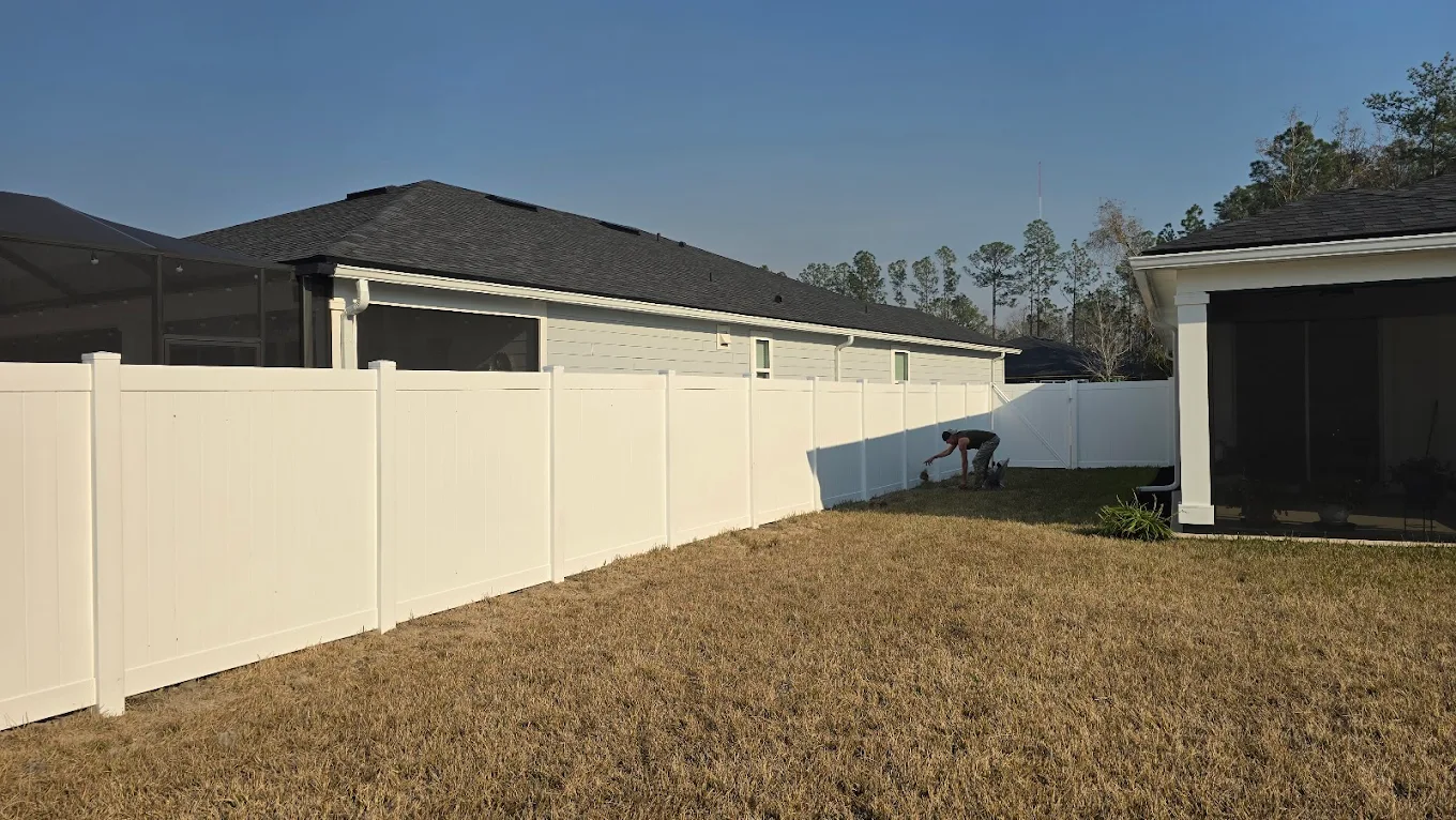 Wood fence installation